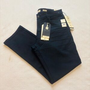 Scott James men's slim fit stretch "moto" jeans in black